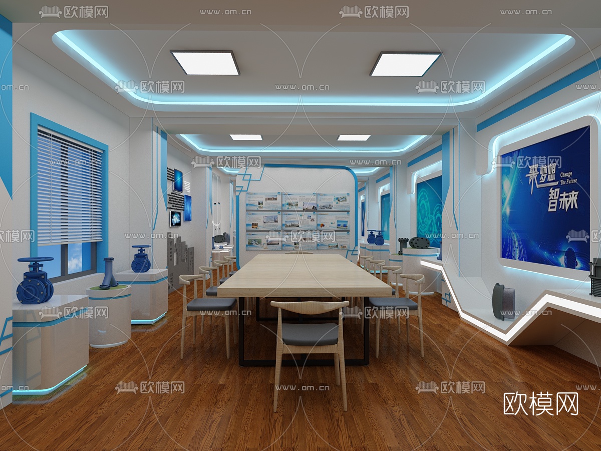 现代工业设备展厅免费3d模型