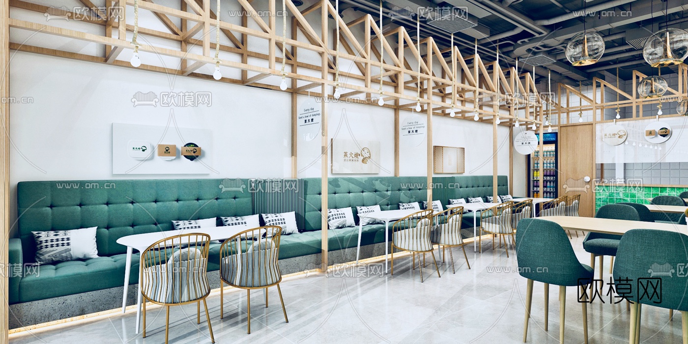 北欧简约快餐店3d模型下载（渲染图1）