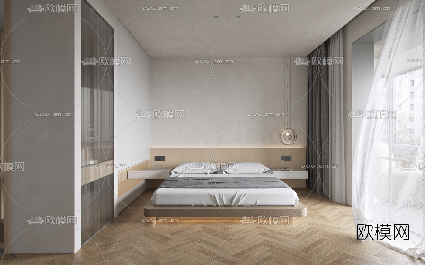 现代简约卧室3d模型