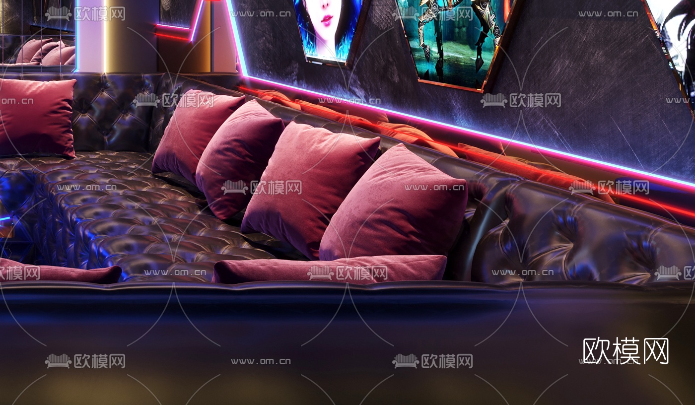 现代轻奢KTV包房3d模型
