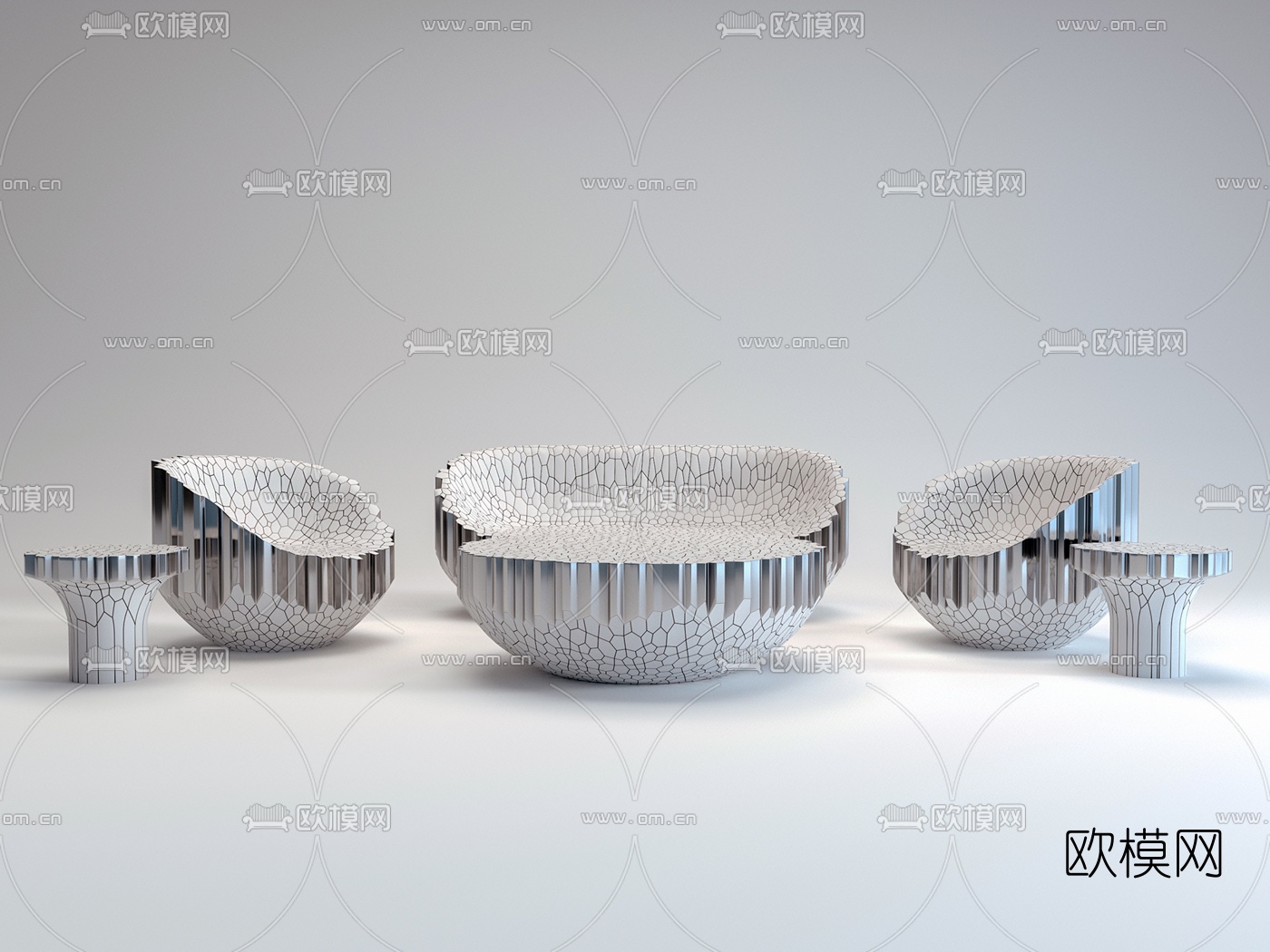 现代艺术沙发组合3d模型