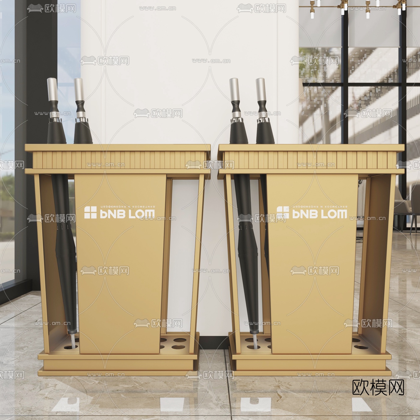 现代雨伞伞架3d模型下载（渲染图1）