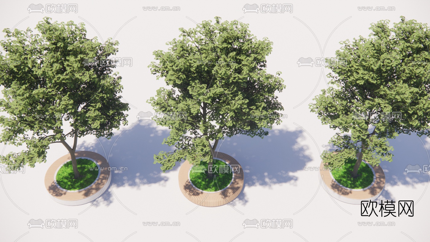 现代树池坐凳su模型下载（渲染图1）