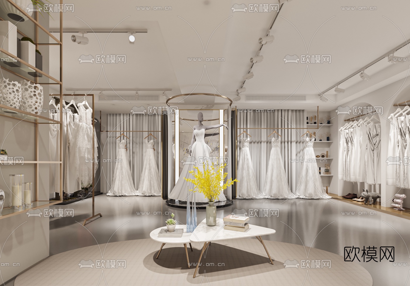 现代婚纱店3d模型下载（渲染图2）
