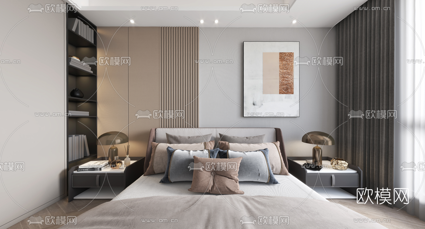 现代卧室vr全景3d模型下载_ID10043863_3dmax免费模型-欧模网