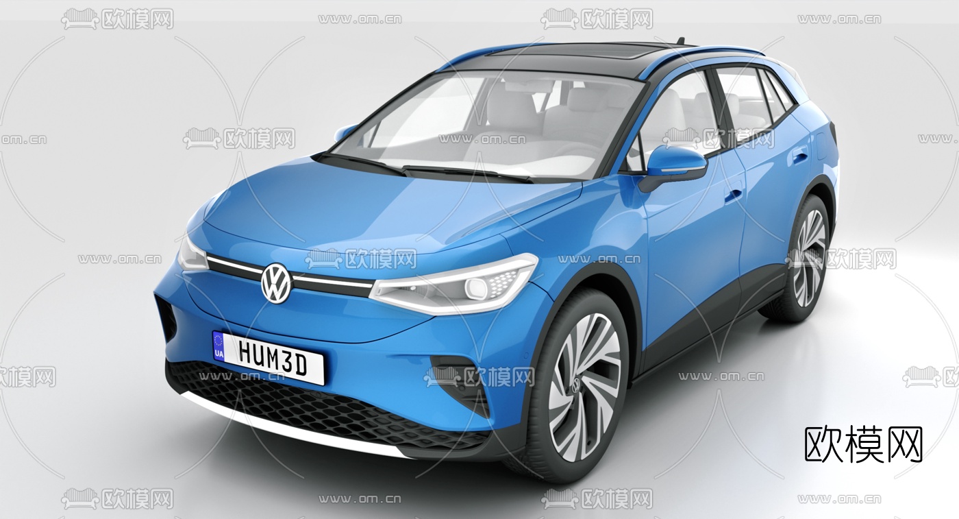 现代大众电动汽车3d模型