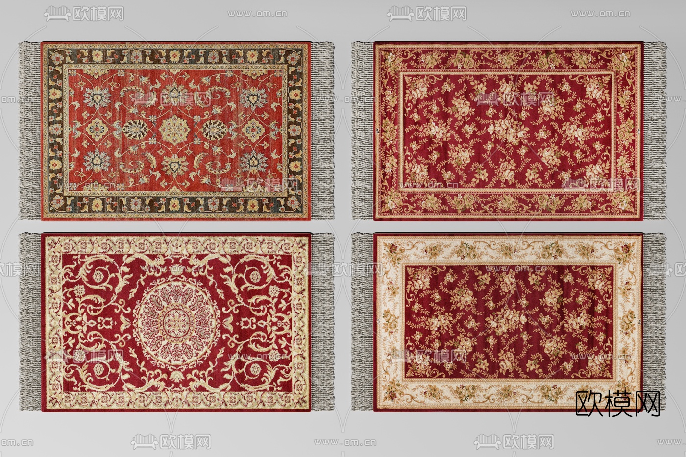 欧式布艺地毯3d模型下载