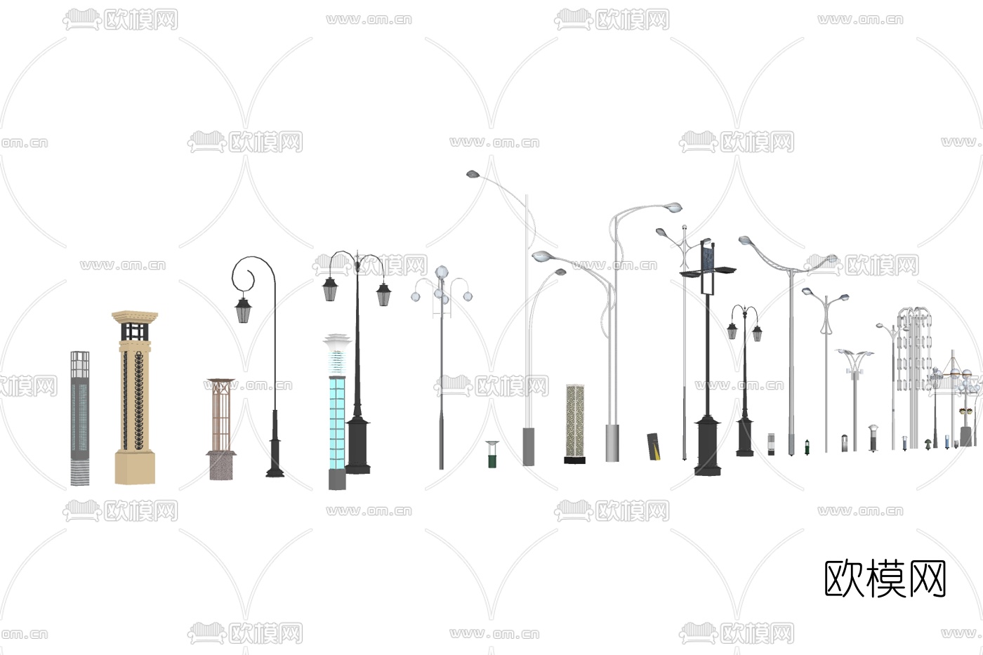 欧式路灯su模型下载