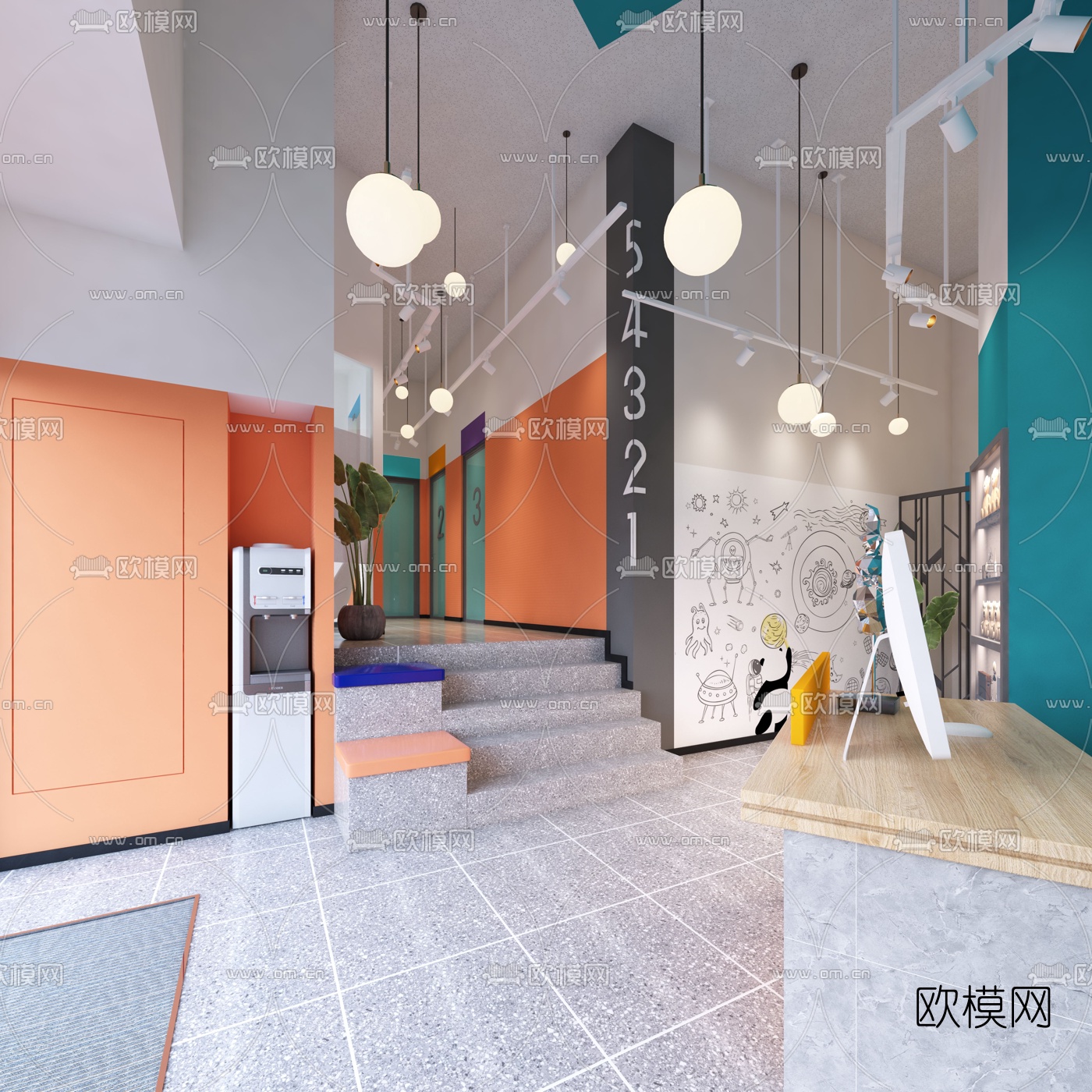 现代培训中心3d模型