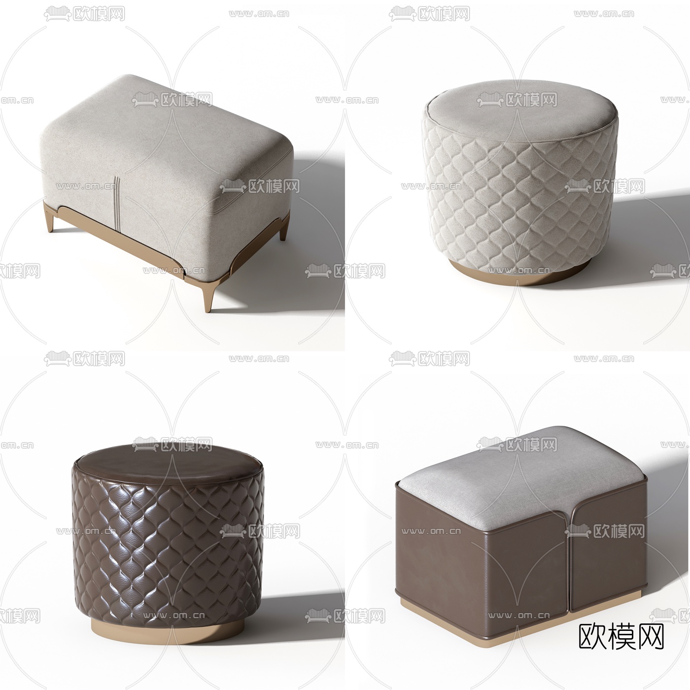 现代布艺凳子3d模型下载