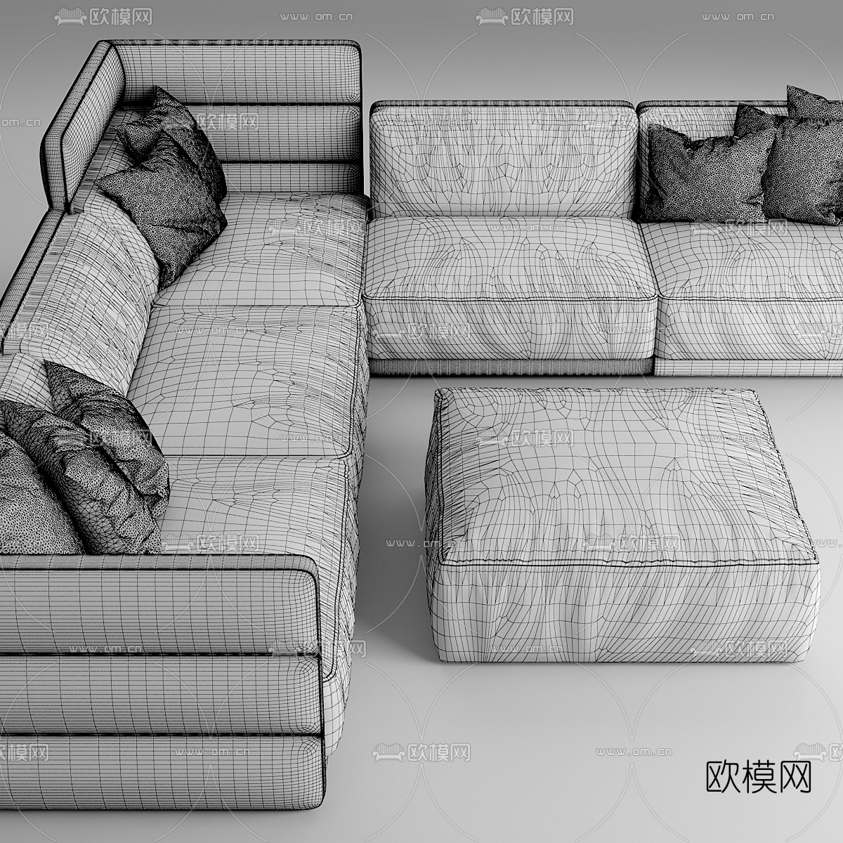 现代沙发茶几组合3d模型