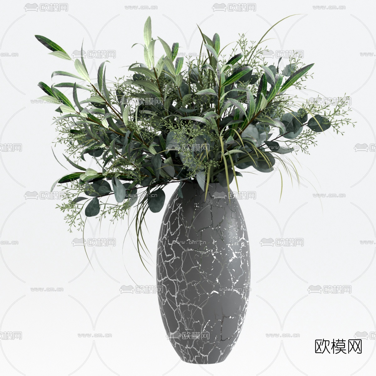 现代花瓶插花3d模型