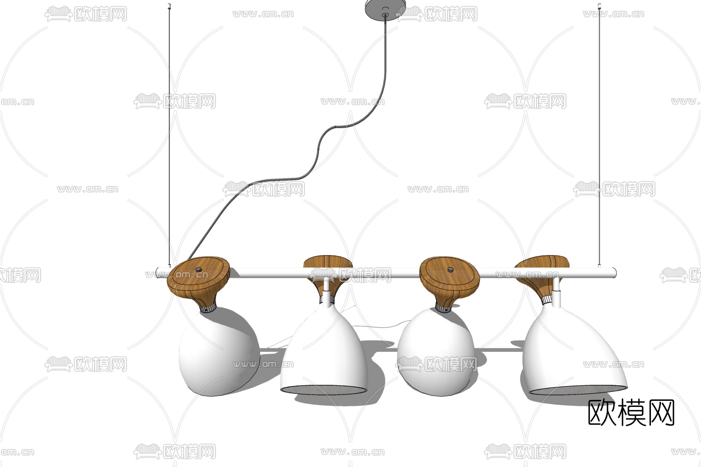 北欧金属吊灯免费su模型下载