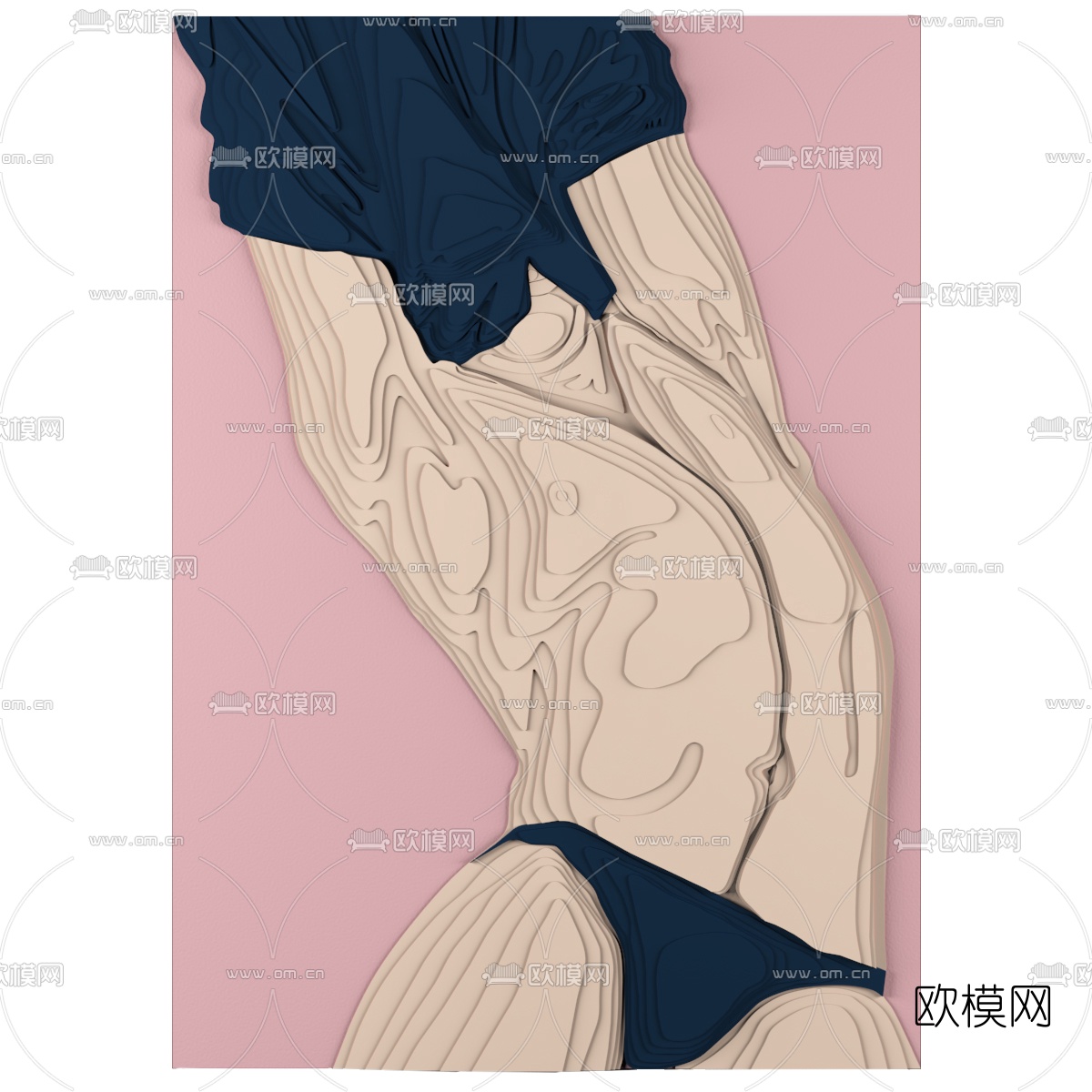 现代三维墙面装饰画3d模型