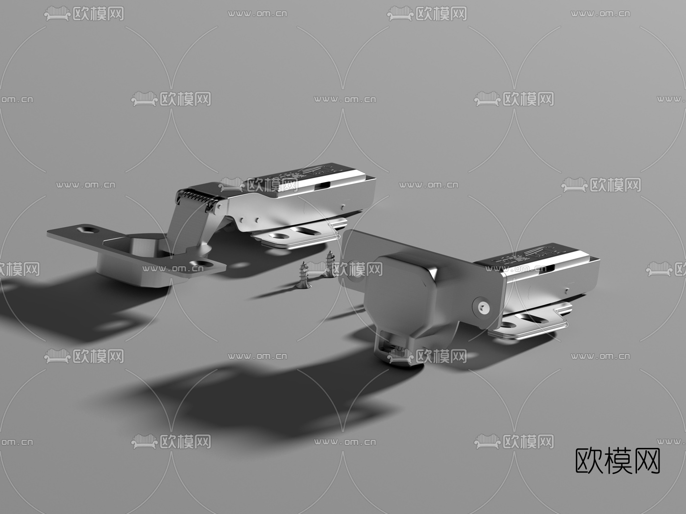 现代折页合页五金配件3d模型