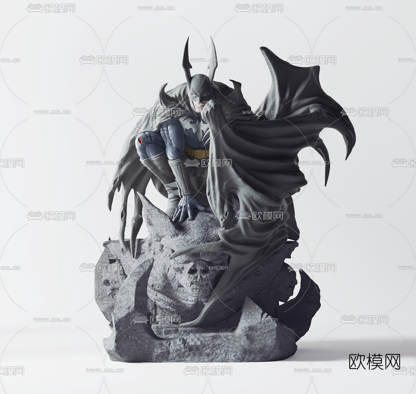 现代蝙蝠侠雕塑3d模型