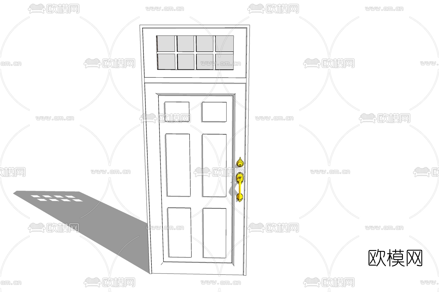 简欧实木单开门免费su模型