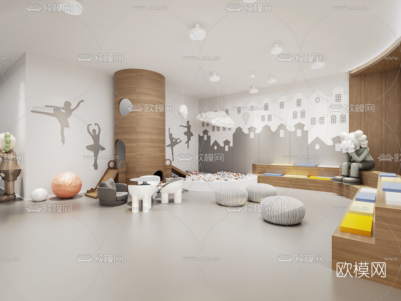 现代舞蹈培训学校3d模型