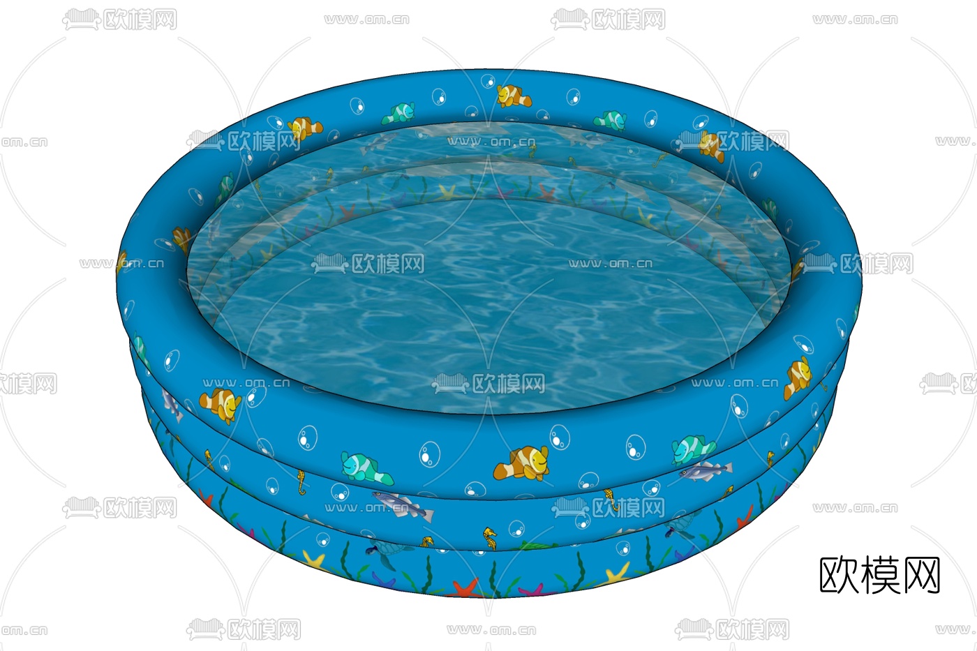 现代儿童泳池免费su模型下载
