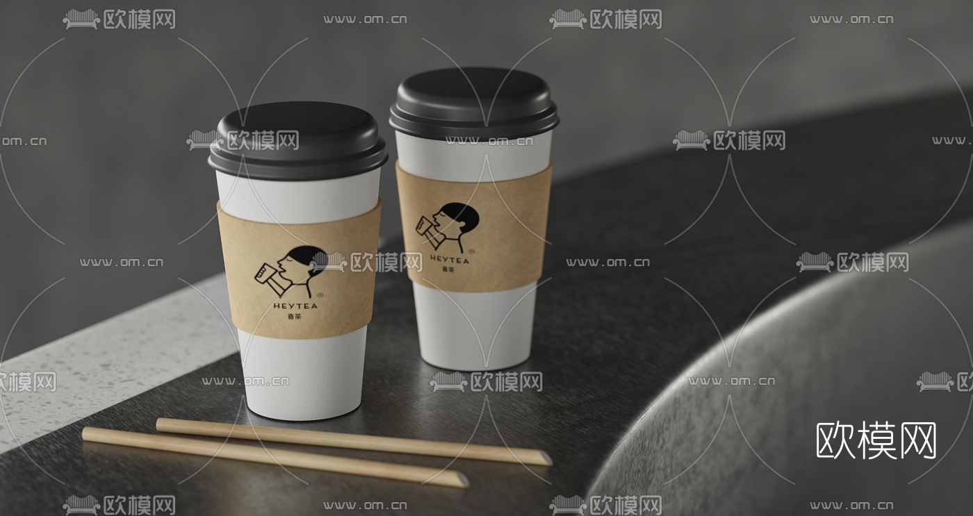现代高级灰咖啡店3d模型