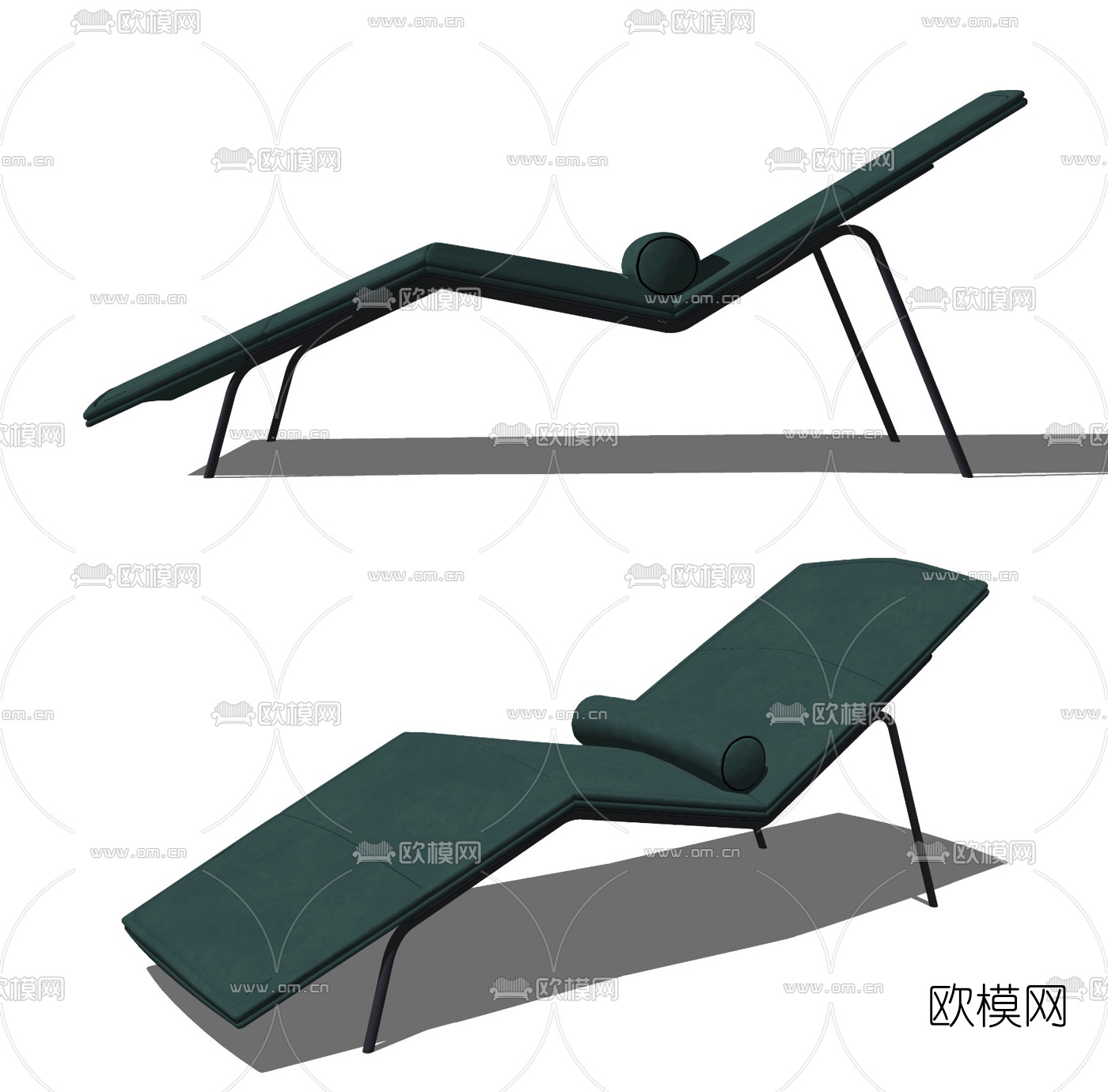 现代布艺躺椅su模型