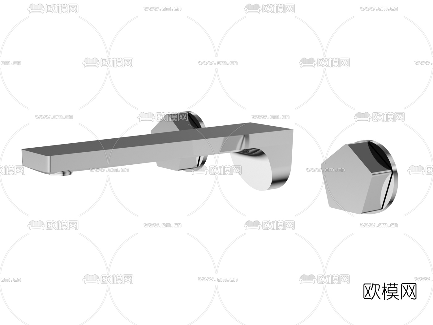 现代壁挂式水龙头3d模型