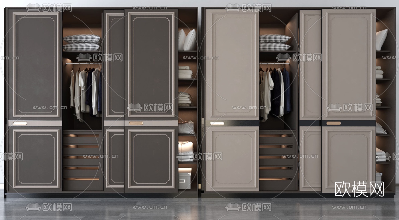 现代衣柜3d模型