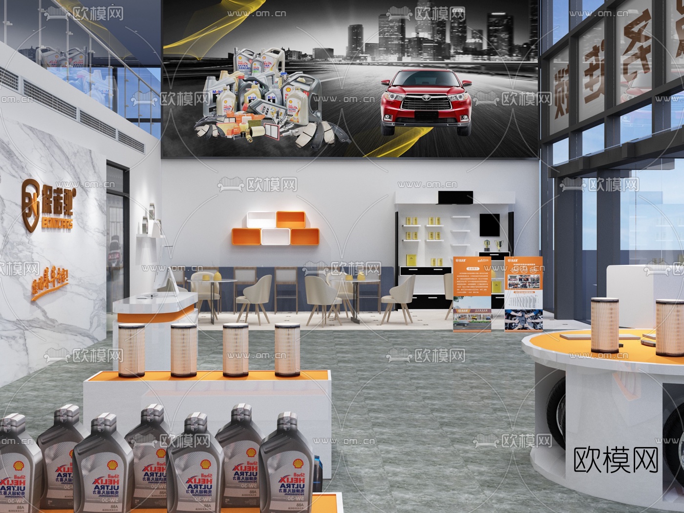 现代汽车维修店免费3d模型下载（渲染图6）