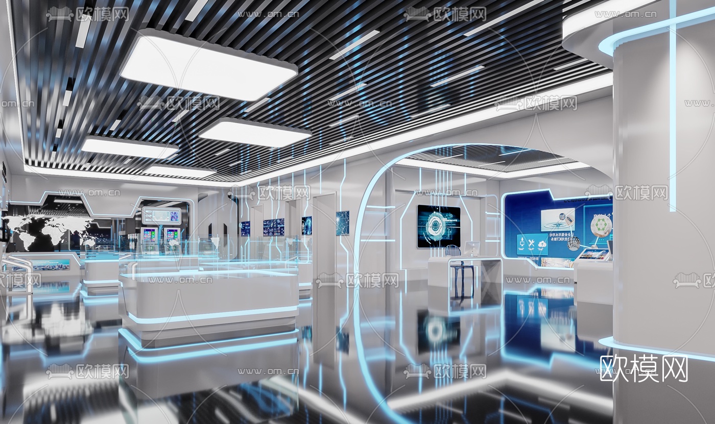 现代科技展厅3d模型