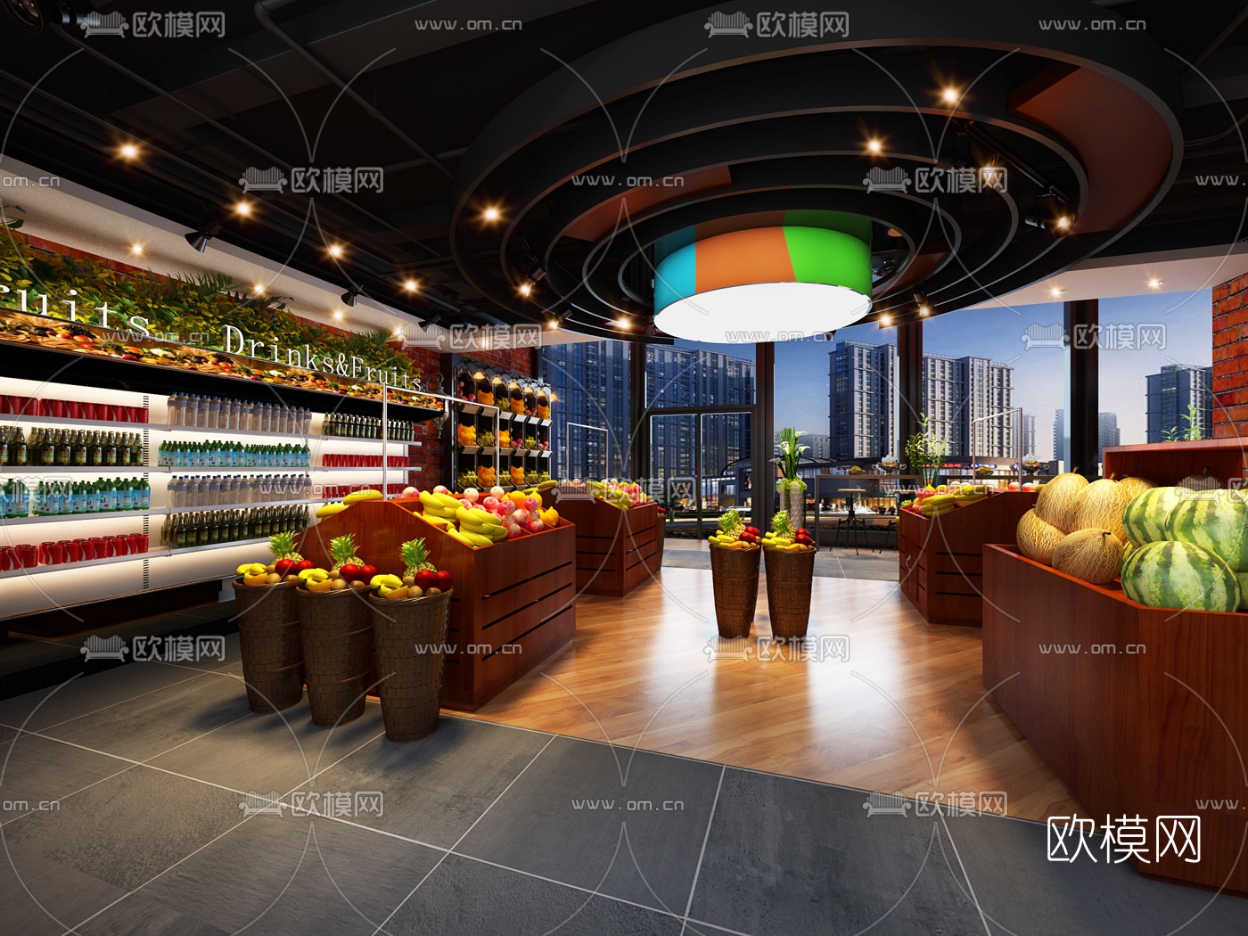 现代超市免费3d模型下载