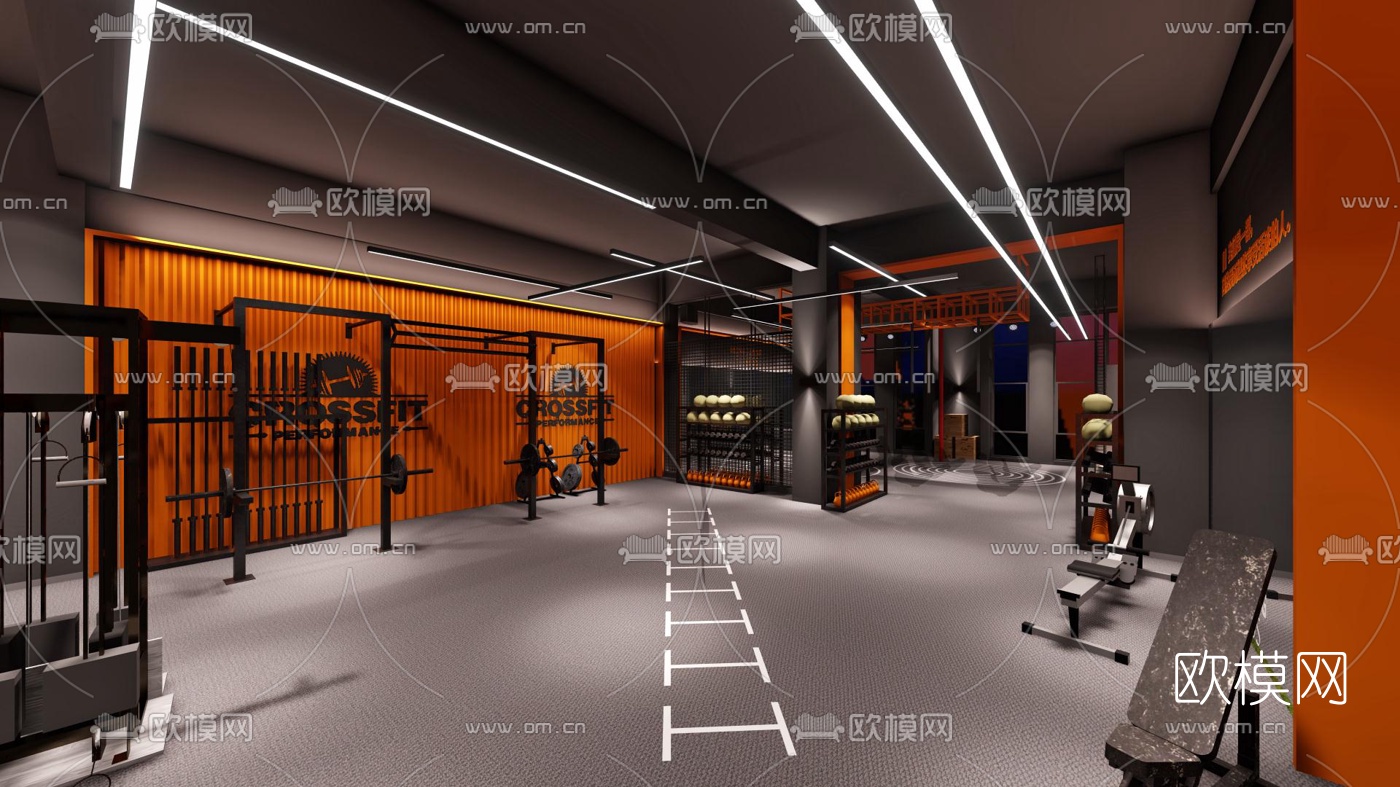 工业风健身房su模型下载（渲染图7）