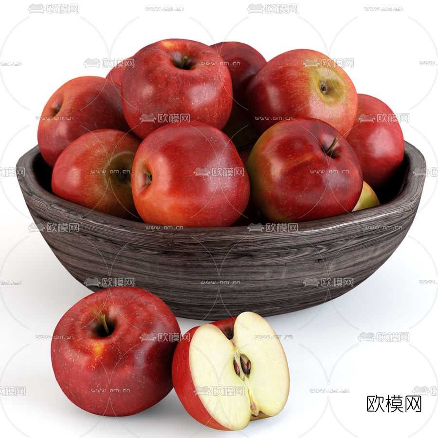 现代红苹果3d模型下载_id:10169563_3dmax免费模型-欧模网