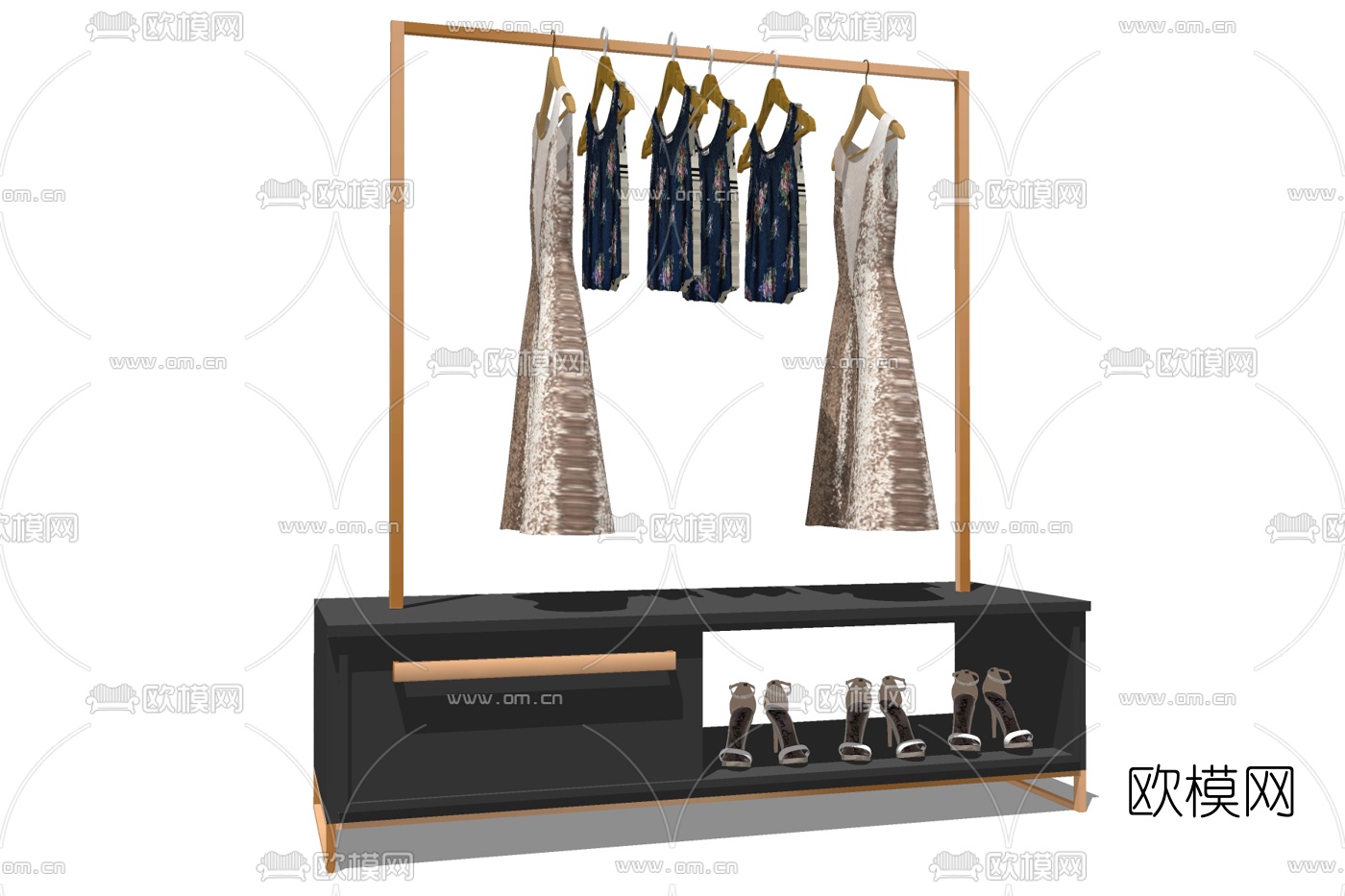 现代衣架su模型下载
