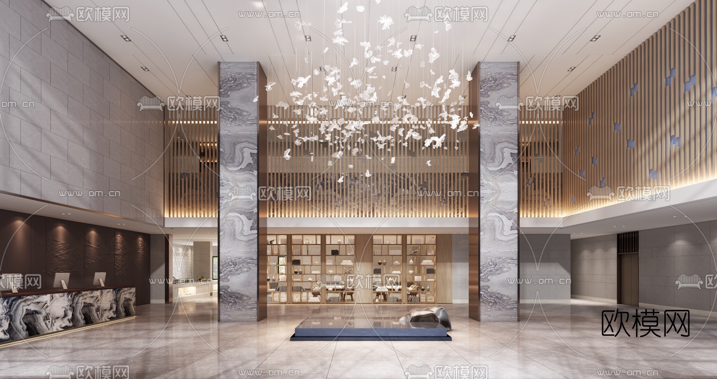 现代酒店大堂免费3d模型