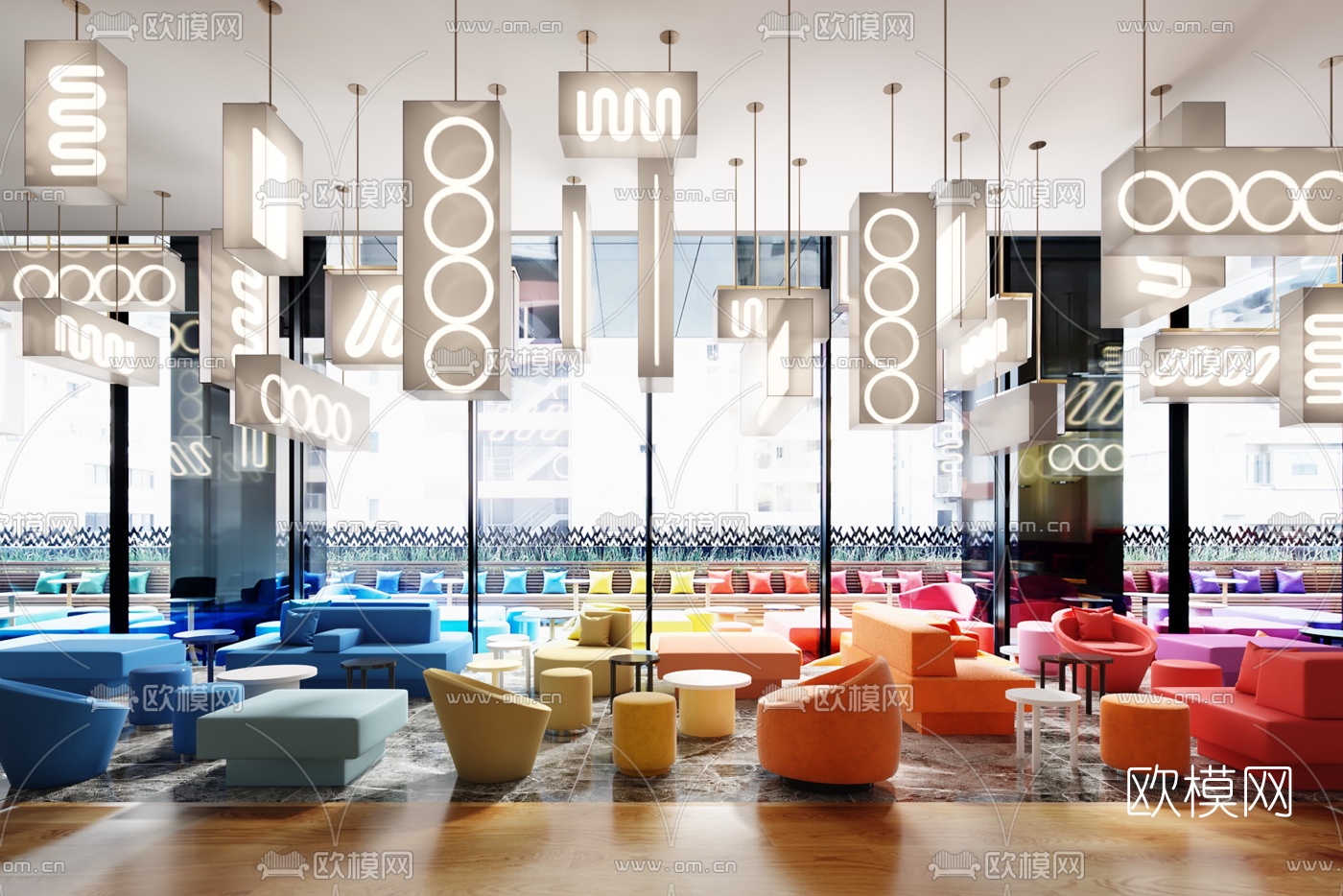 Concrete设计 大阪W酒店大堂吧3d模型下载