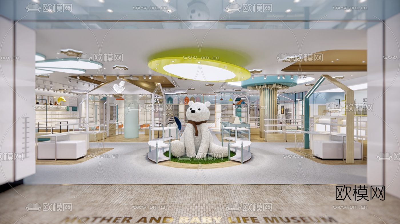 现代母婴生活馆su模型下载（渲染图1）