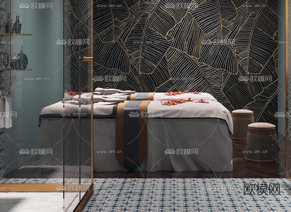 东南亚美容院SPA护理房3d模型下载（渲染图3）