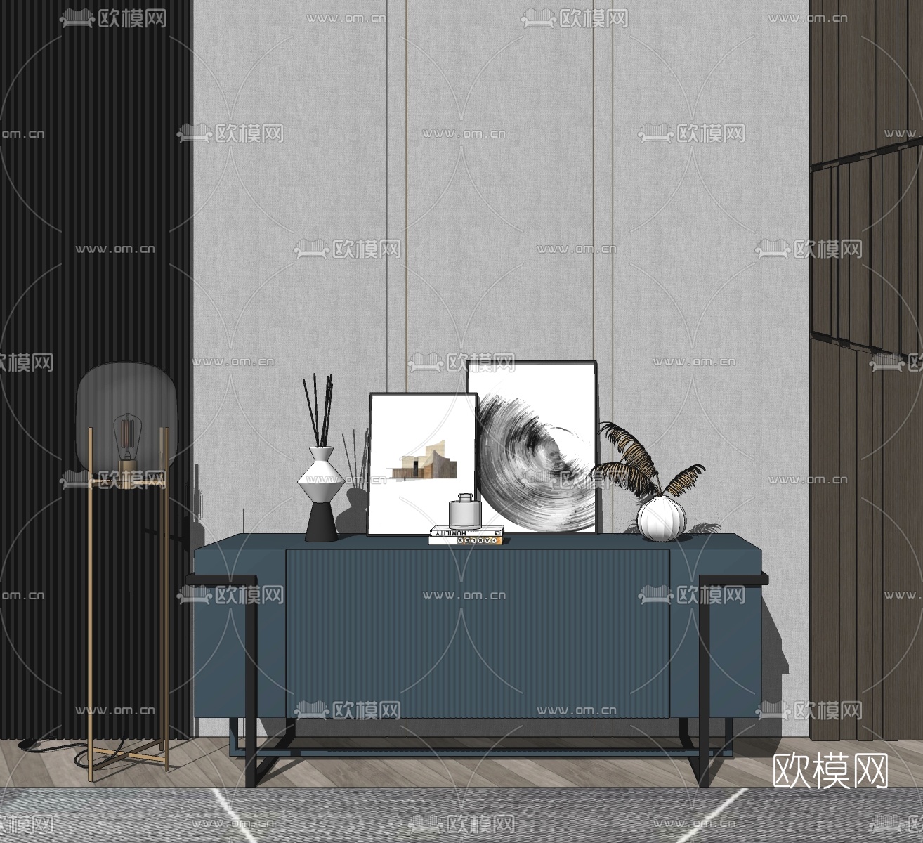 现代简约电视柜su模型