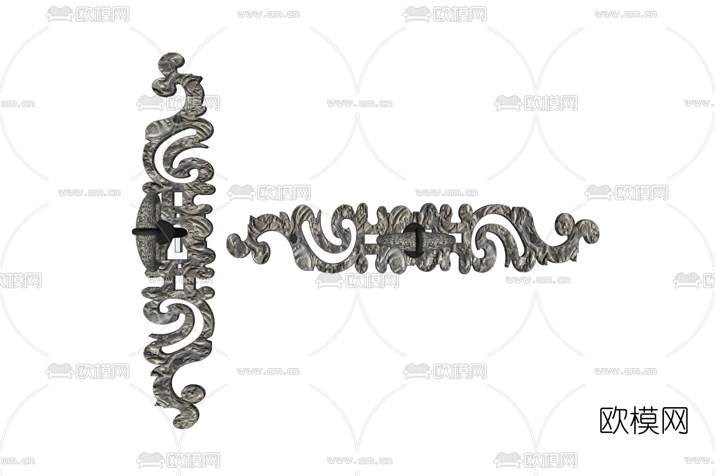 欧式金属门拉手免费su模型下载