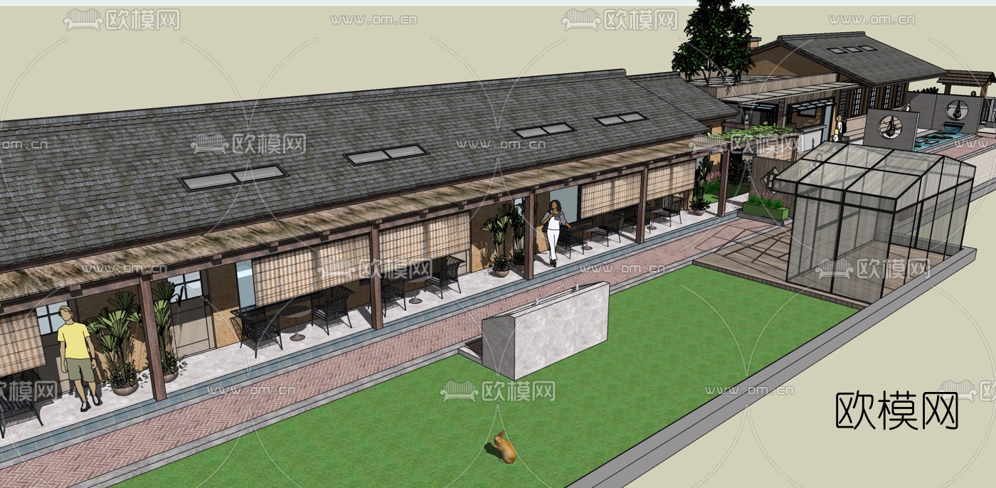 中式古建民房su模型下载（渲染图6）