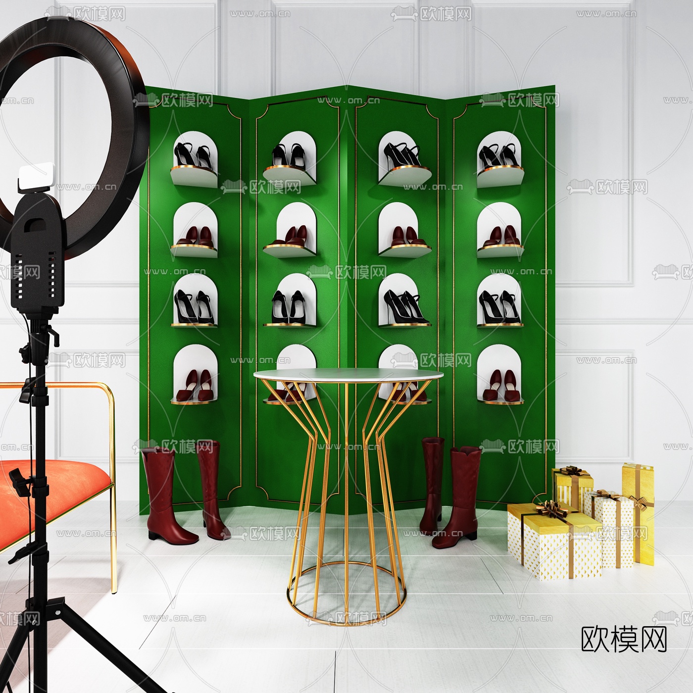 现代网红带货直播间3d模型