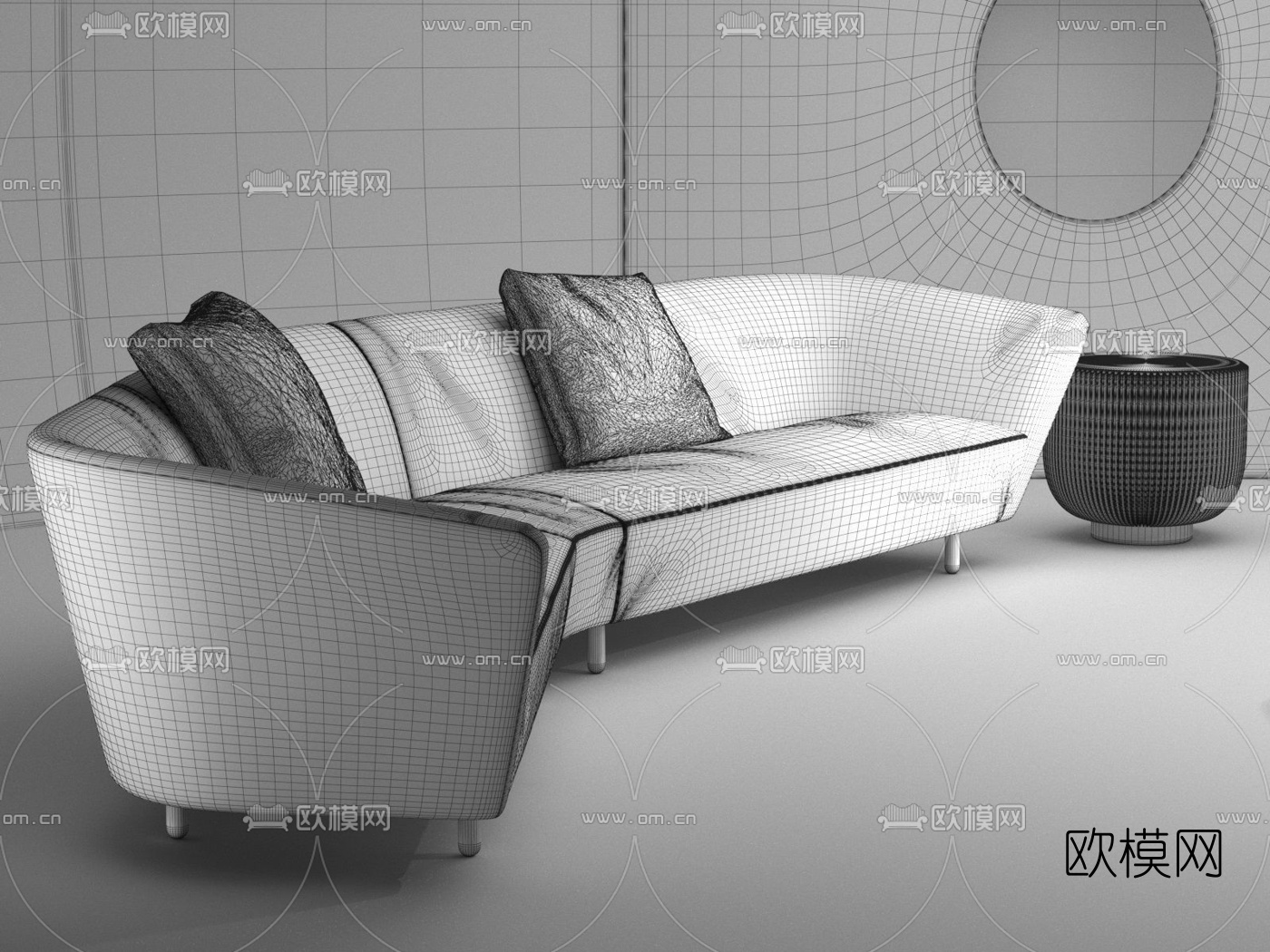 现代沙发桌椅组合3d模型