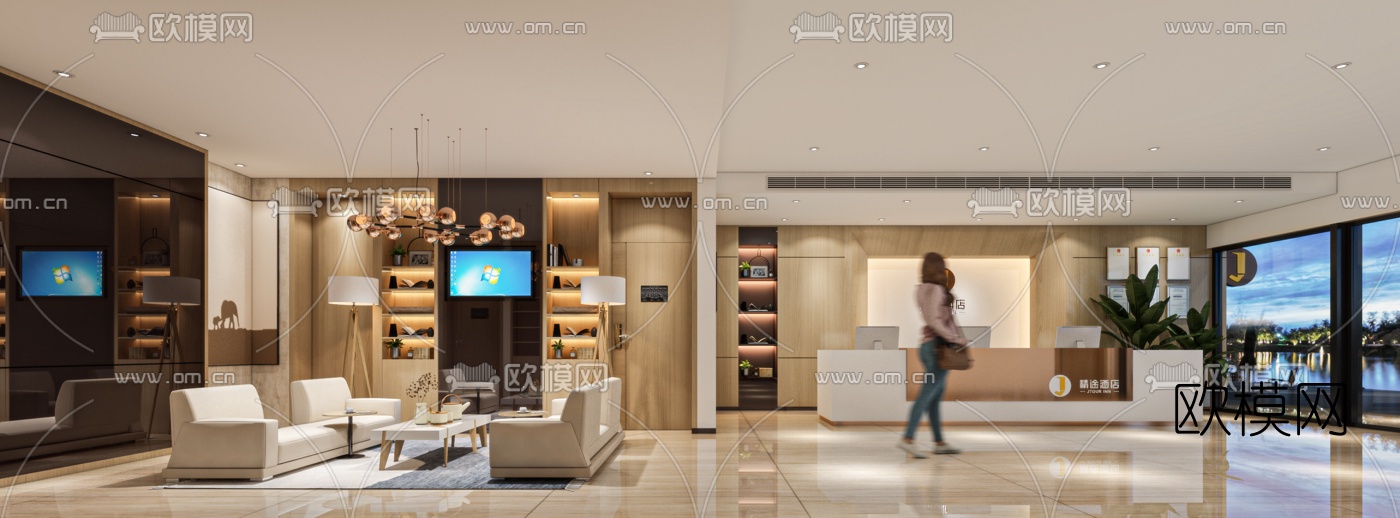 现代酒店大厅免费3d模型