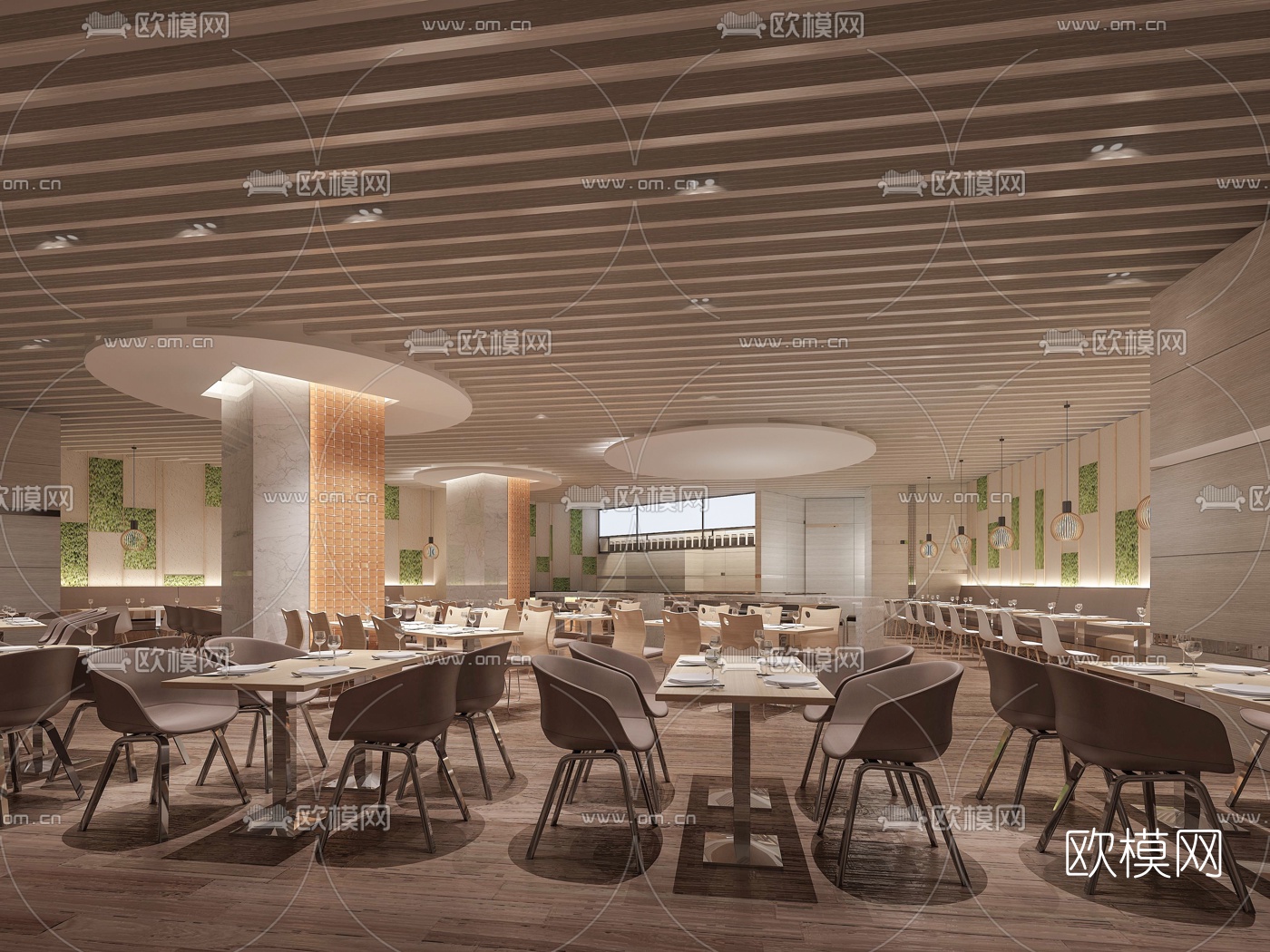 现代西餐厅3d模型下载