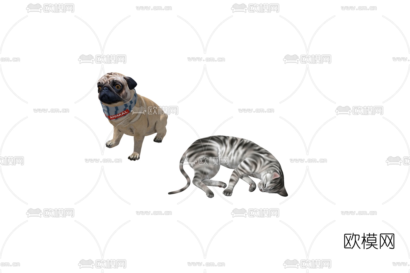 现代猫狗动物su模型