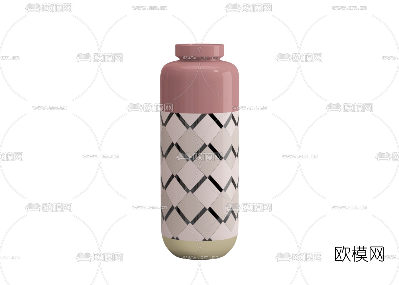 现代陶瓷花瓶3d模型下载