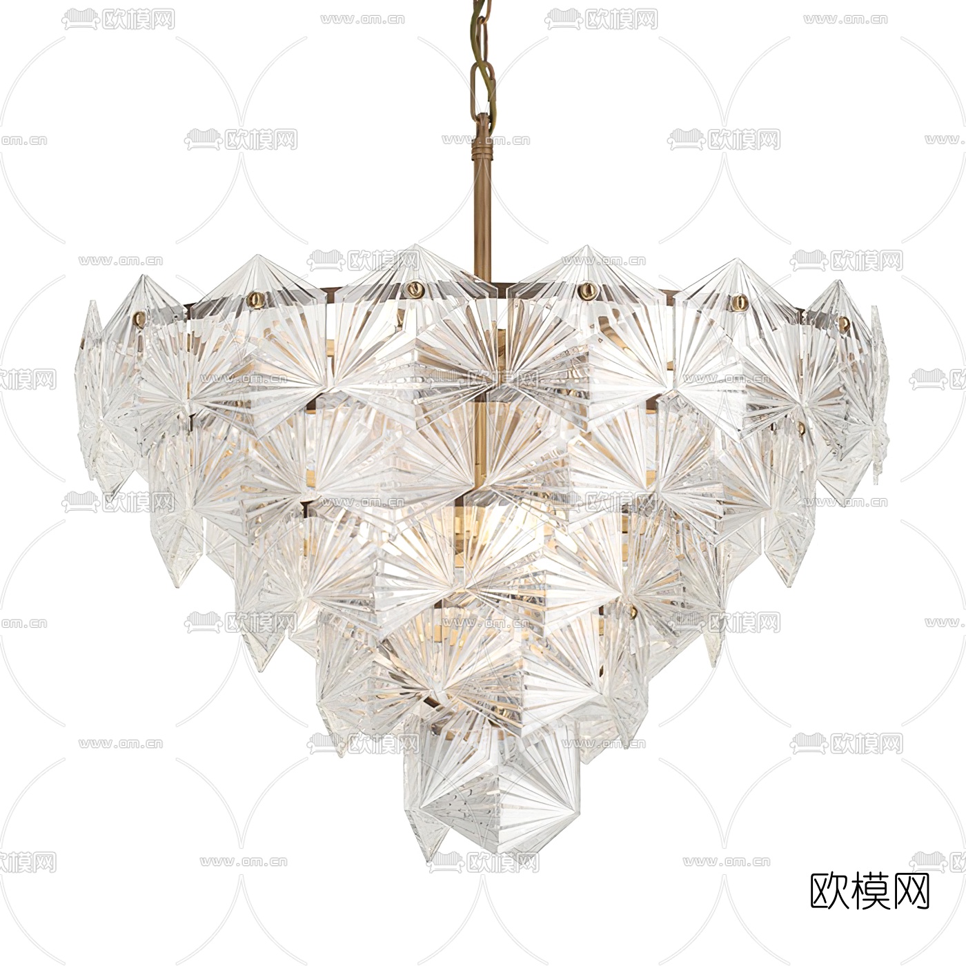 现代轻奢水晶吊灯3d模型下载