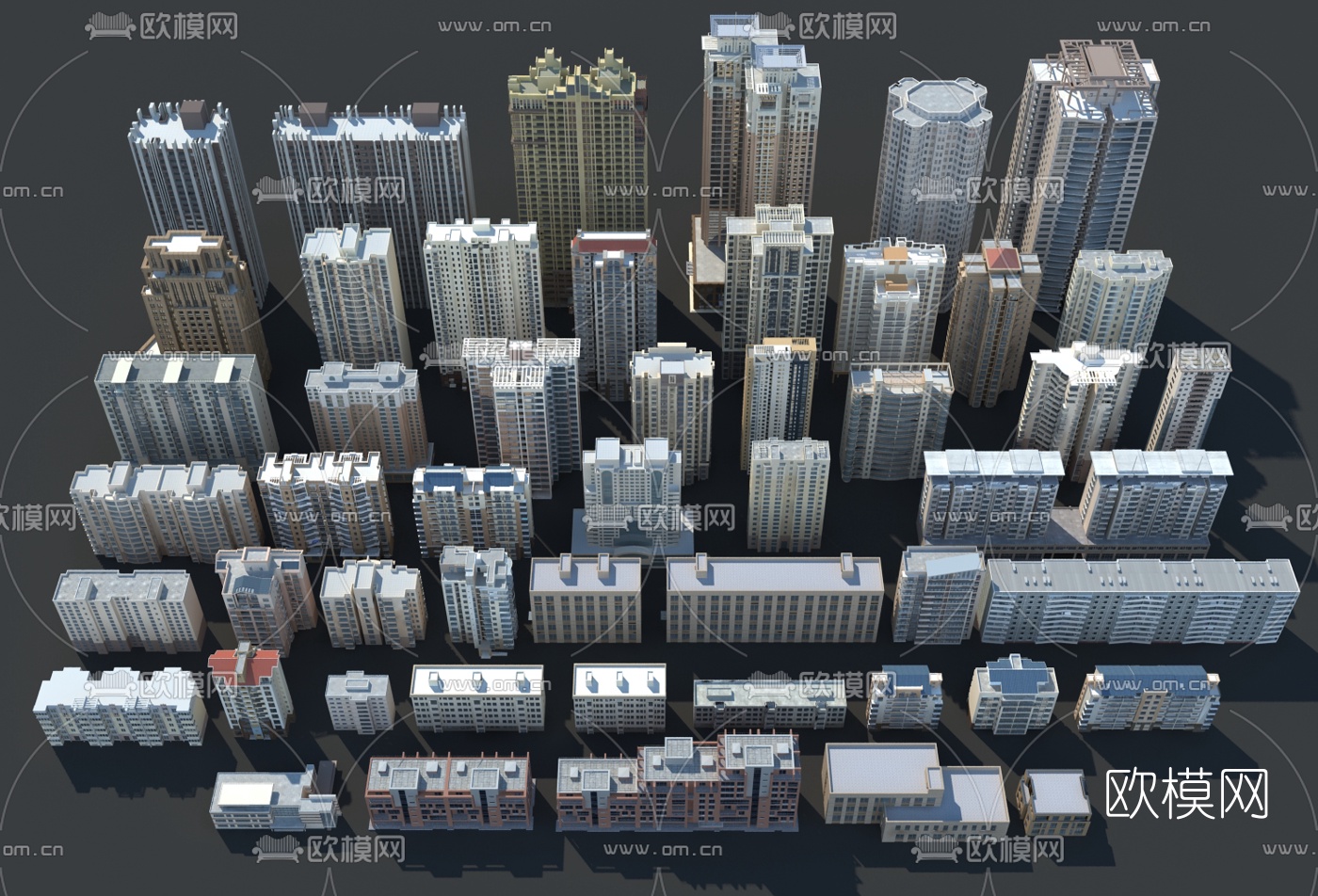 高楼建筑构件3d模型下载