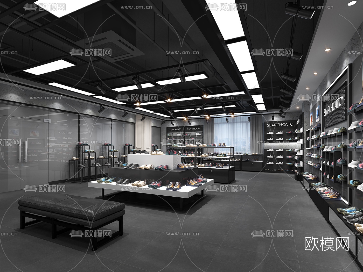 工业风鞋子专卖店3d模型