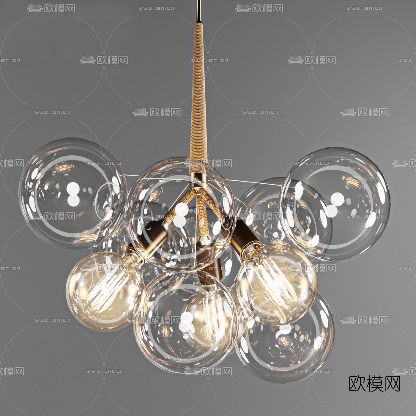 北欧玻璃球吊灯3d模型下载